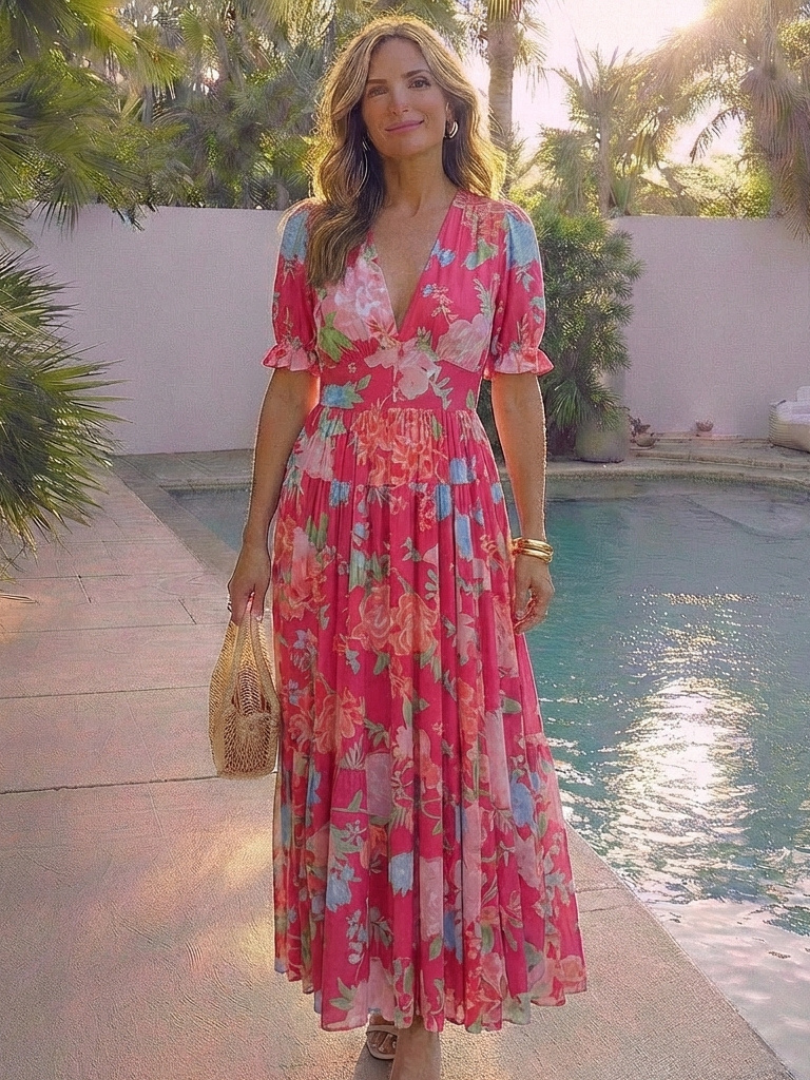 Delaney | Maxi-Kleid mit Blumenprint für Damen