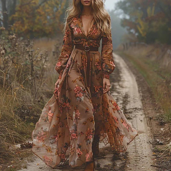 Maya | Bohemian φλοράλ maxi φόρεμα