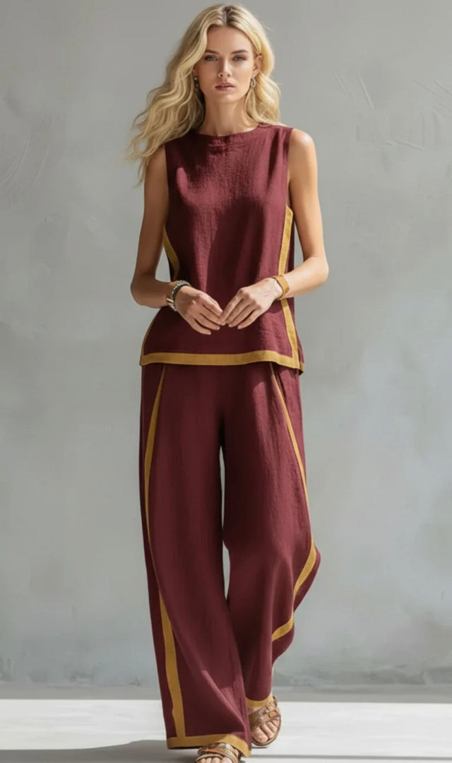 Marlene | Completo estivo elegante a due pezzi con pantaloni a gamba larga