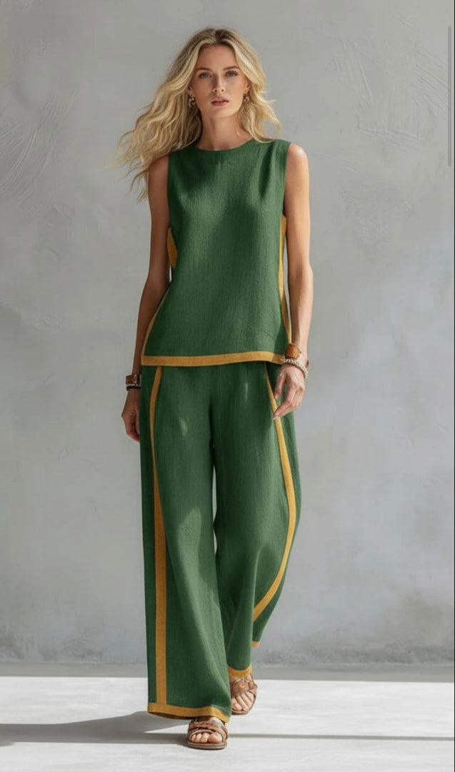 Marlene | Completo estivo elegante a due pezzi con pantaloni a gamba larga