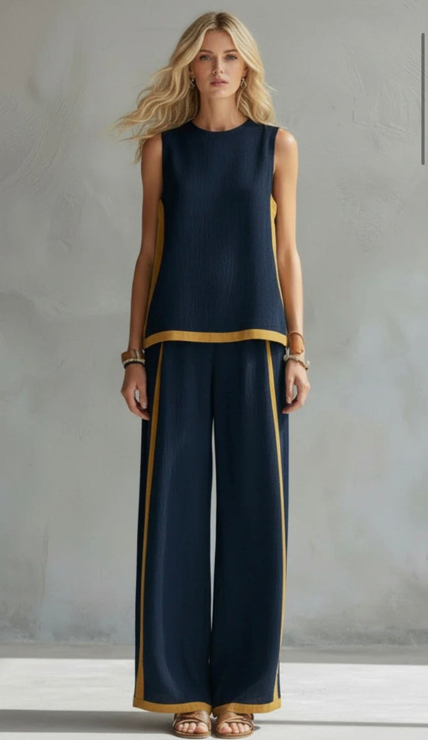 Marlene | Completo estivo elegante a due pezzi con pantaloni a gamba larga