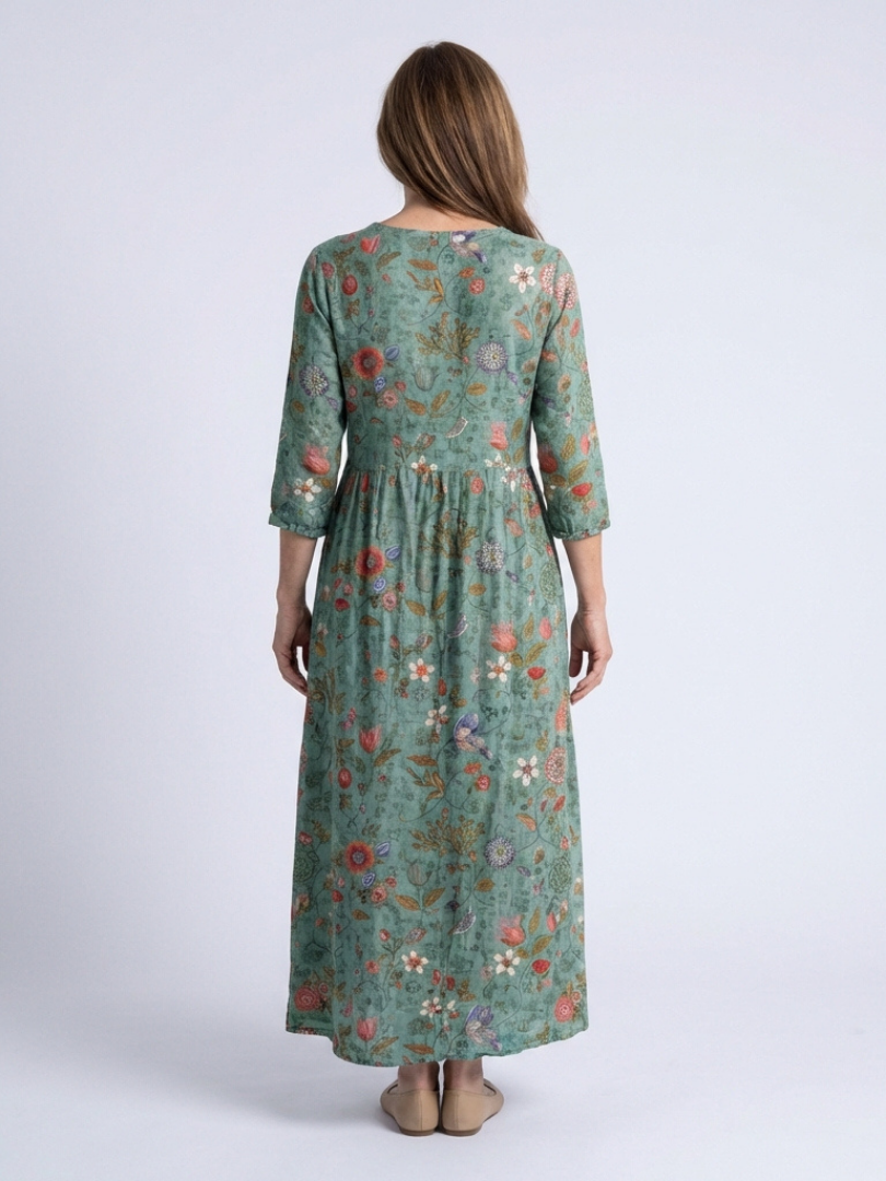 Sutton | Robe longue bohème imprimée à volants étagés
