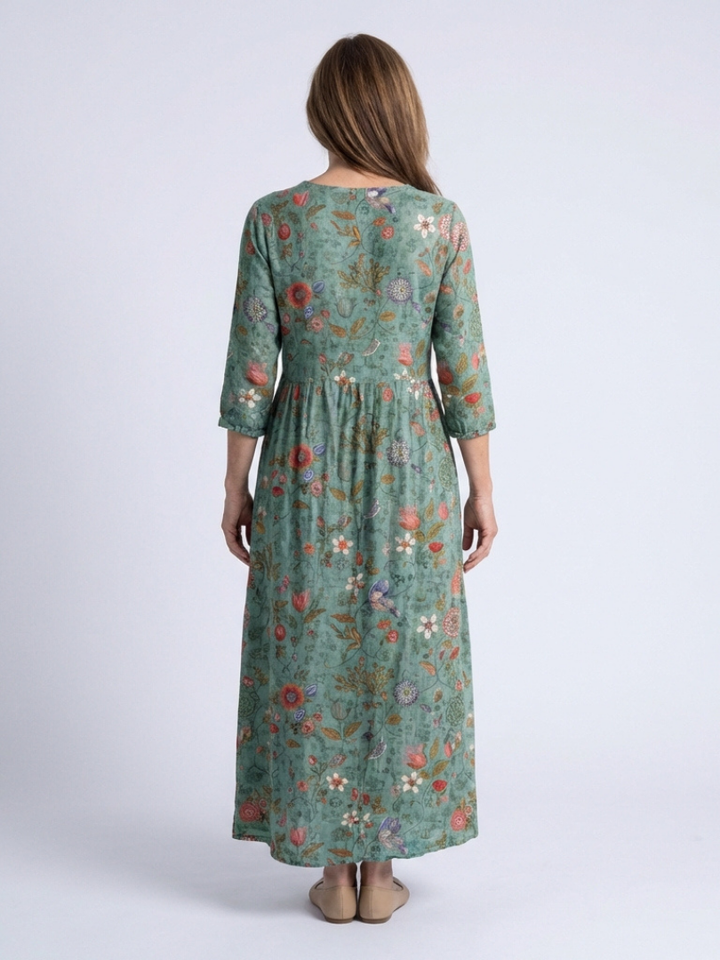 Sutton | Robe longue bohème imprimée à volants étagés
