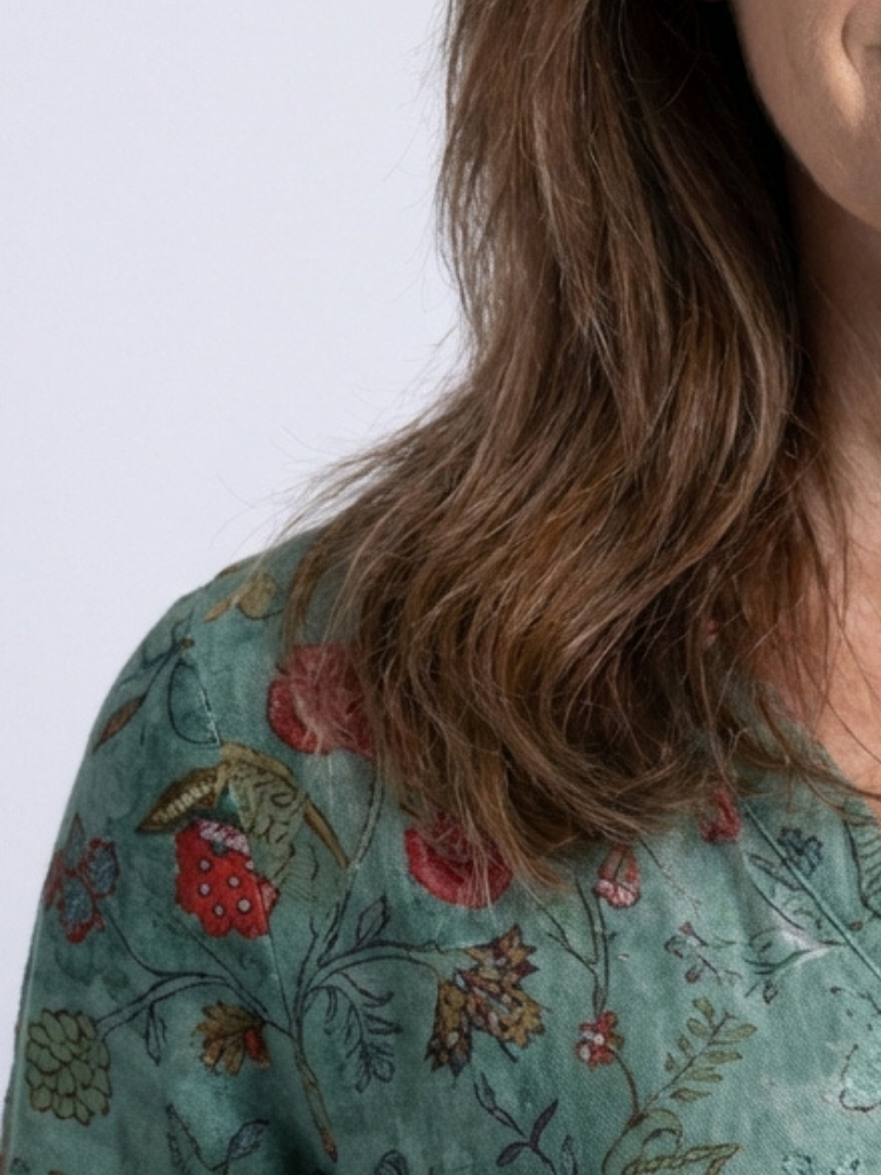 Sutton | Robe longue bohème imprimée à volants étagés