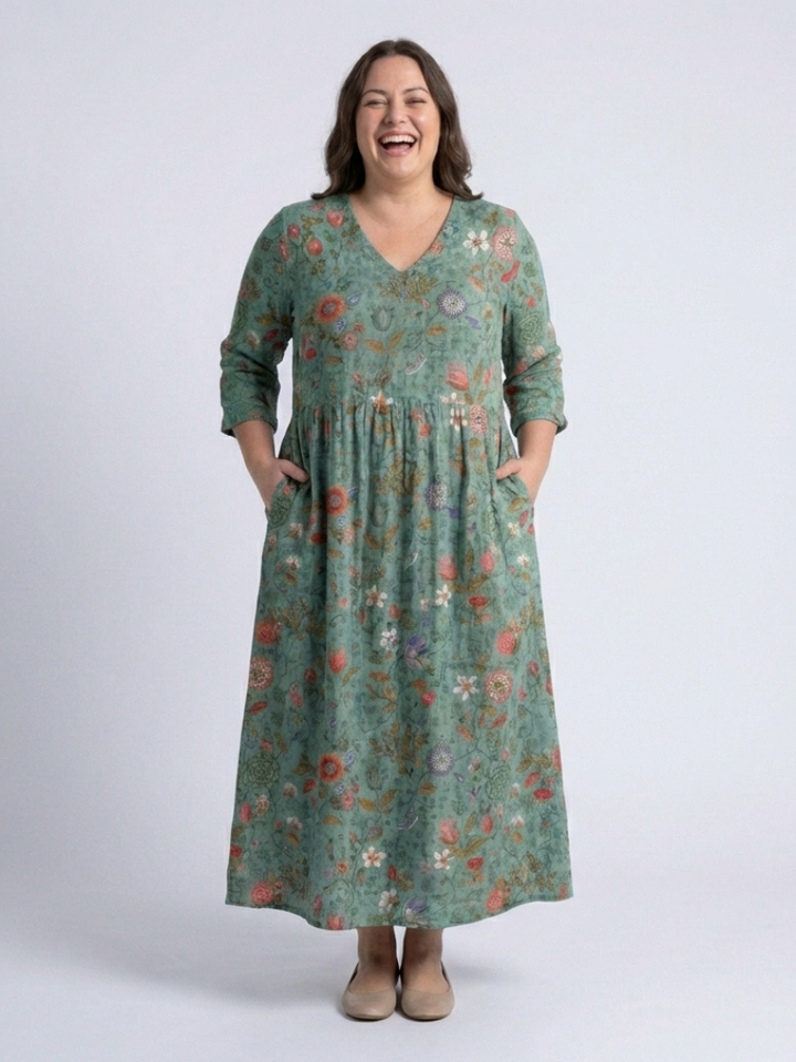 Sutton | Robe longue bohème imprimée à volants étagés