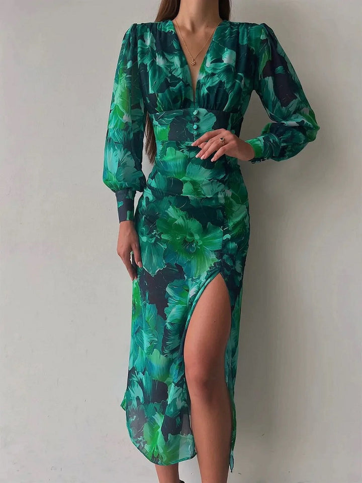 Kendall | Μίντι φόρεμα από σιφόν με floral μοτίβο