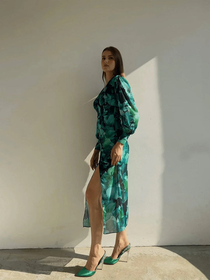 Kendall | Μίντι φόρεμα από σιφόν με floral μοτίβο