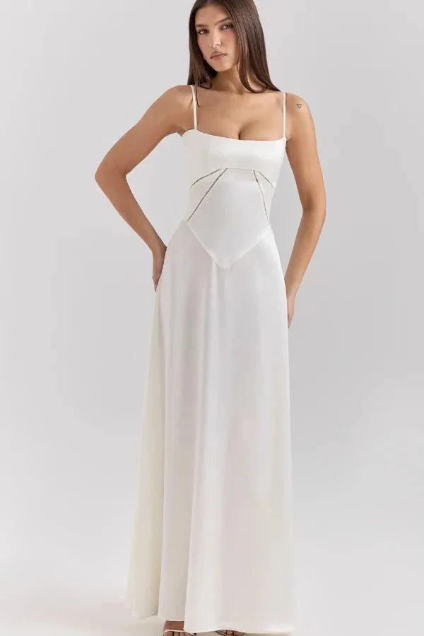 Gabriella | Robe longue corset en satin soyeux