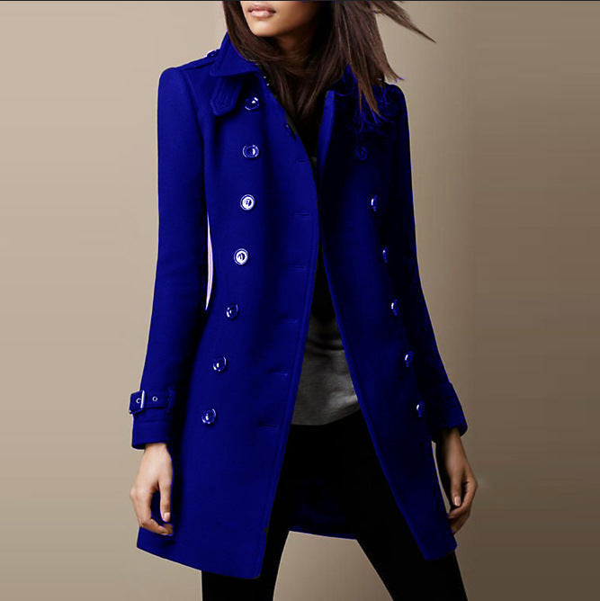 Zuria | Eleganter langer Wintermantel mit Knopfleiste