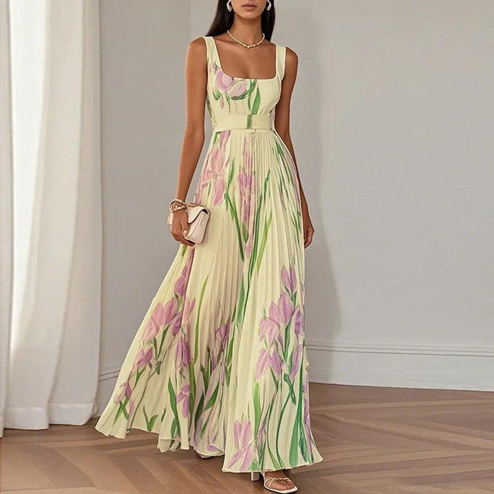 Bethany | Vestido comprido de corte em A – estampado floral para mulher