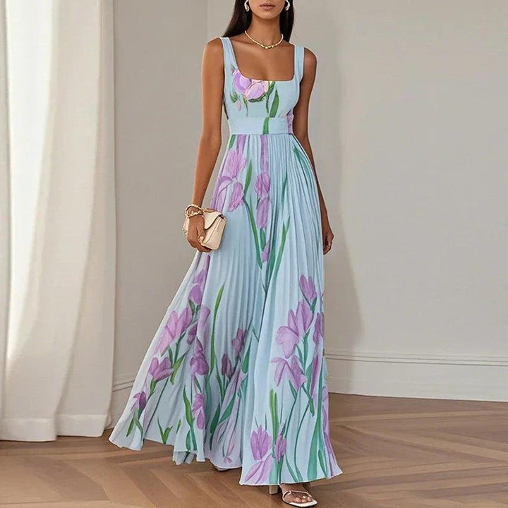 Bethany | Vestido comprido de corte em A – estampado floral para mulher