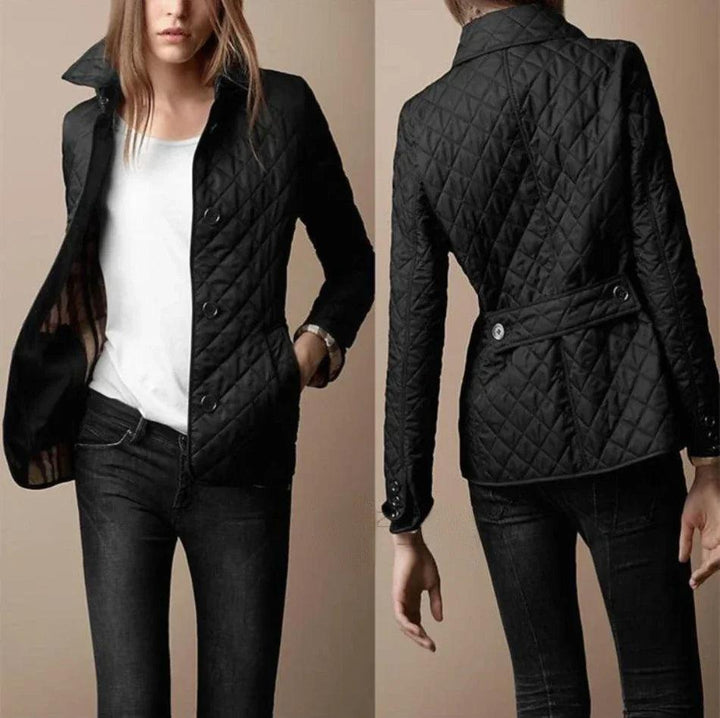 Valerie | Steppjacke mit Rautenmuster und Knopfleiste