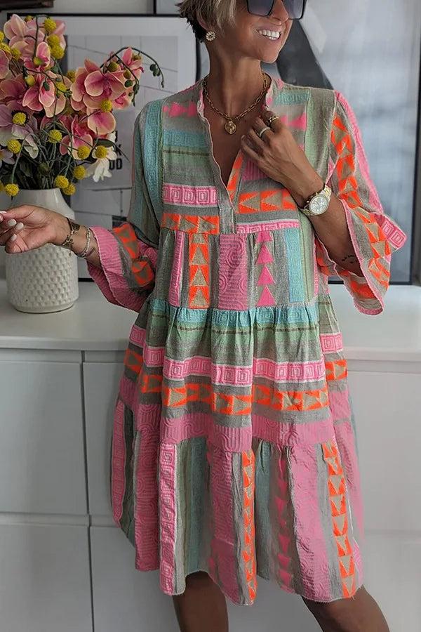 Juliane | Abito svasato boho a balze