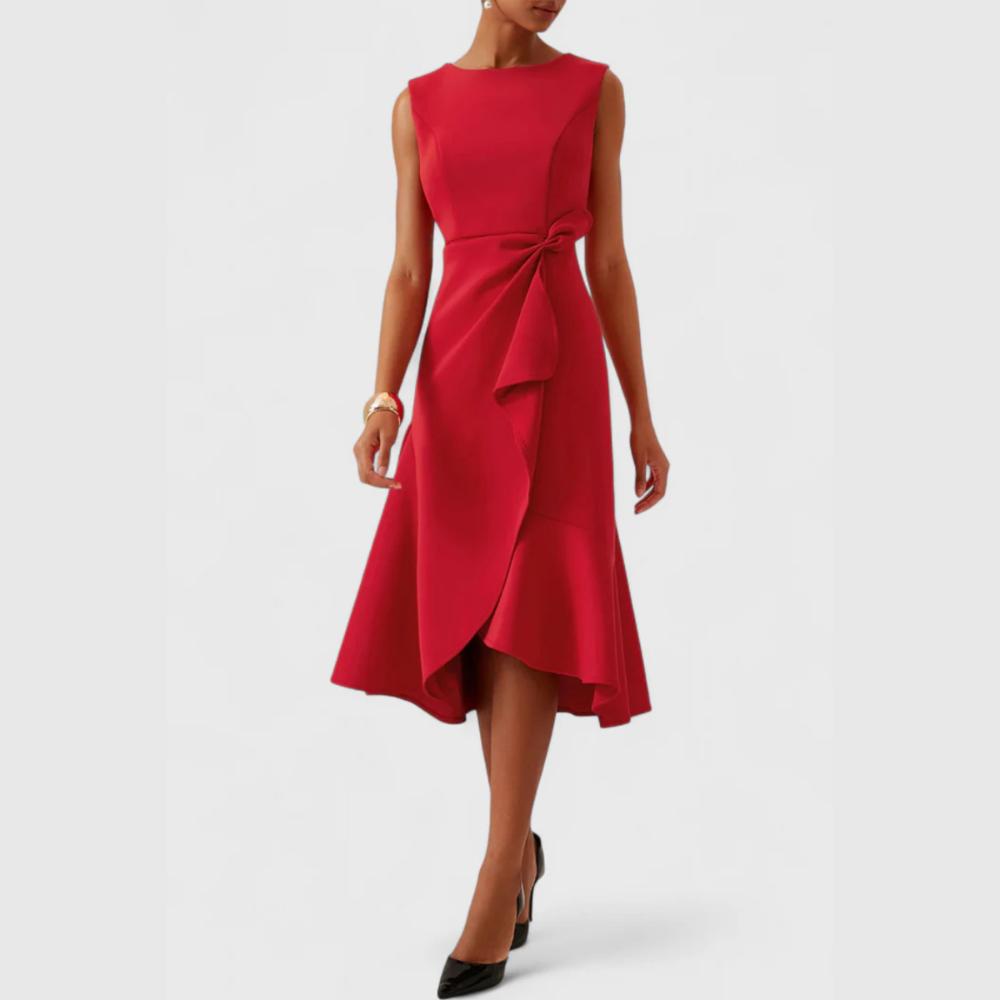 Scarlett | Abito midi asimmetrico drappeggiato