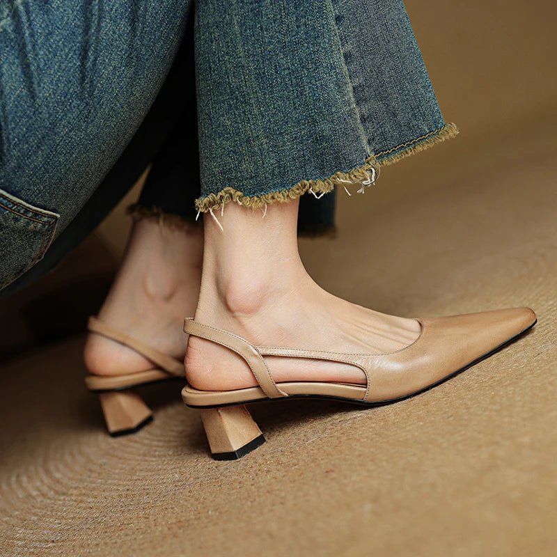 Camille | Sapatos de salto de couro genuíno