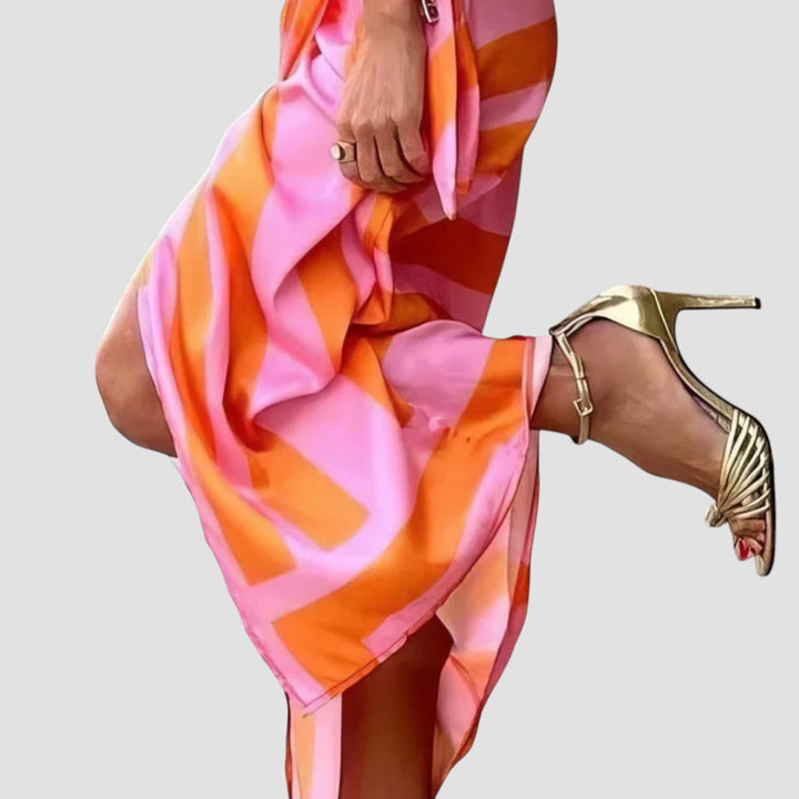 Stevie | Printed Tie-Waist Midi Dress
