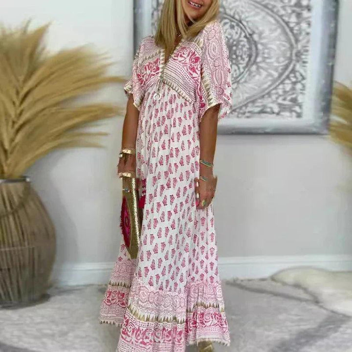 Francesca | Abito lungo con stampa boho