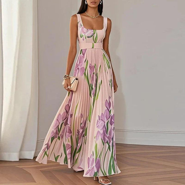 Bethany | Vestido comprido de corte em A – estampado floral para mulher