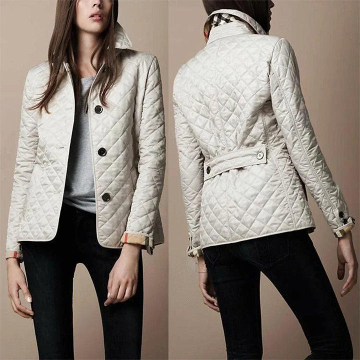 Valerie | Steppjacke mit Rautenmuster und Knopfleiste