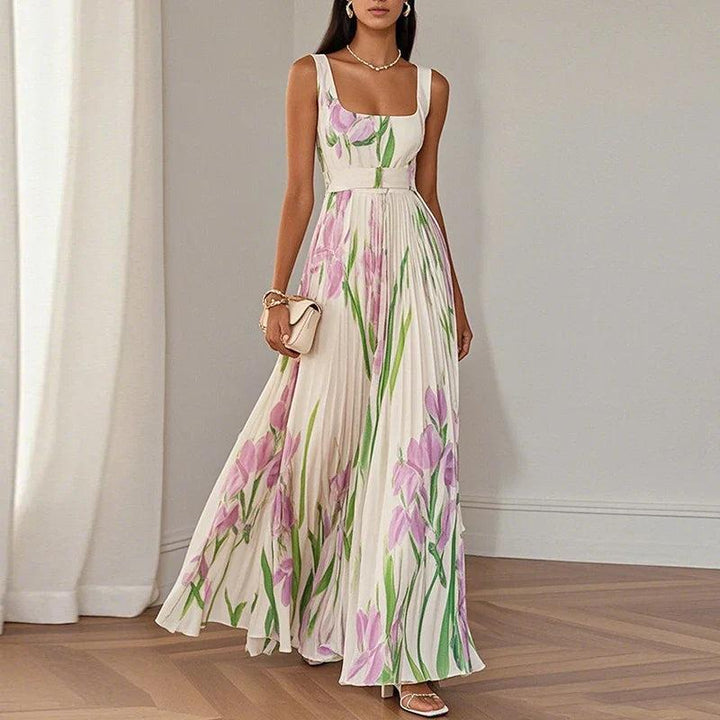Bethany | Vestido comprido de corte em A – estampado floral para mulher