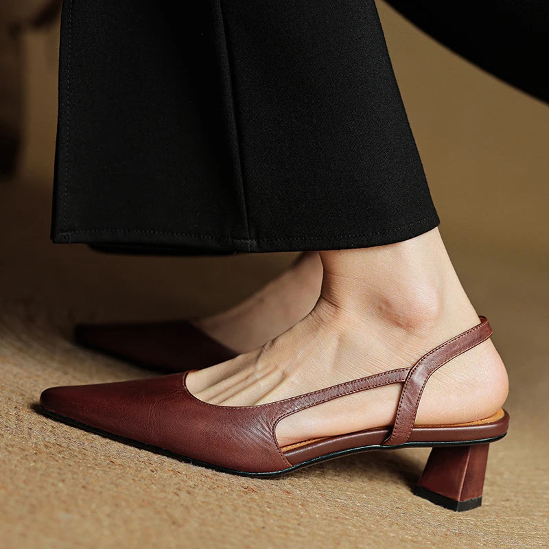 Camille | Sapatos de salto de couro genuíno