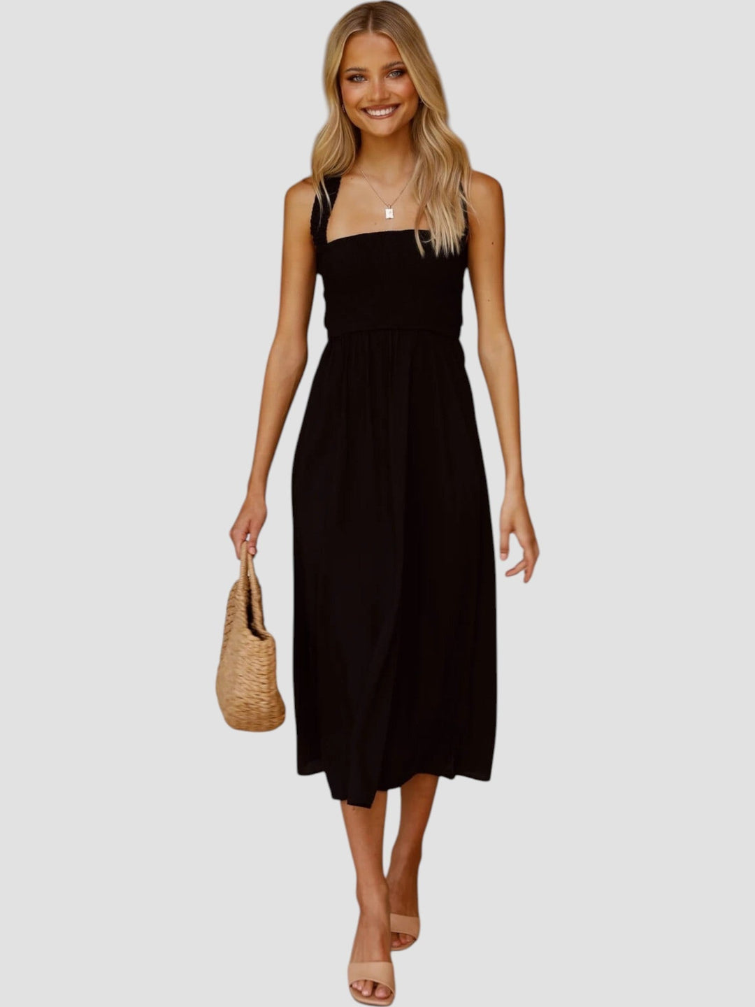 Lark | Midikleid mit gesmoktem Oberteil