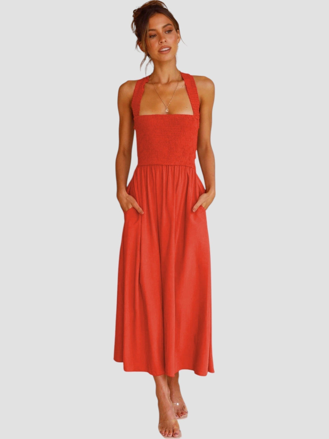 Lark | Midikleid mit gesmoktem Oberteil