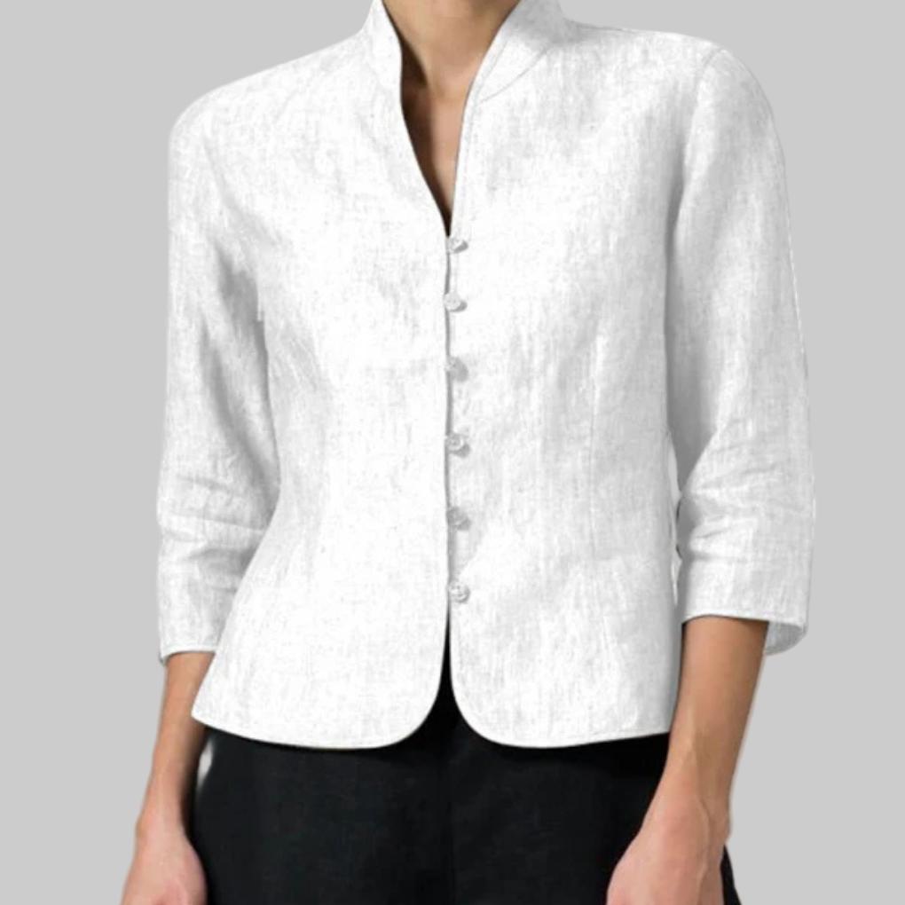 Claire | Blouse met opstaande kraag en veelzijdige flair