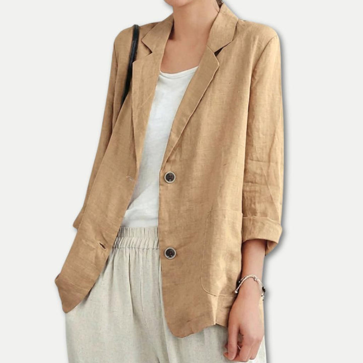 Blakely | Blazer met relaxte pasvorm en linnenmix voor moeiteloze zomerse laagjes