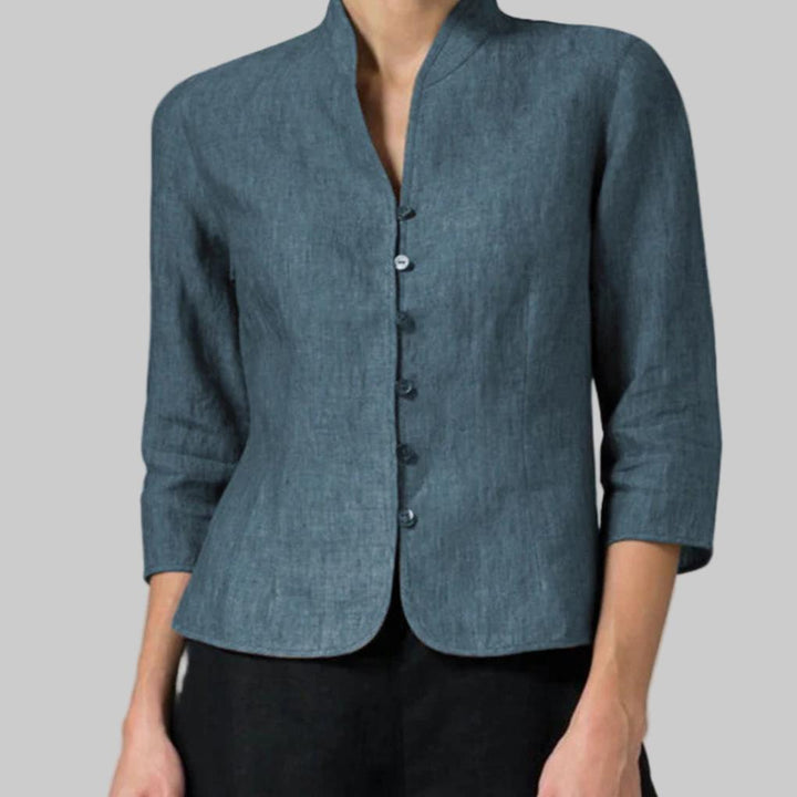 Claire | Blouse met opstaande kraag en veelzijdige flair