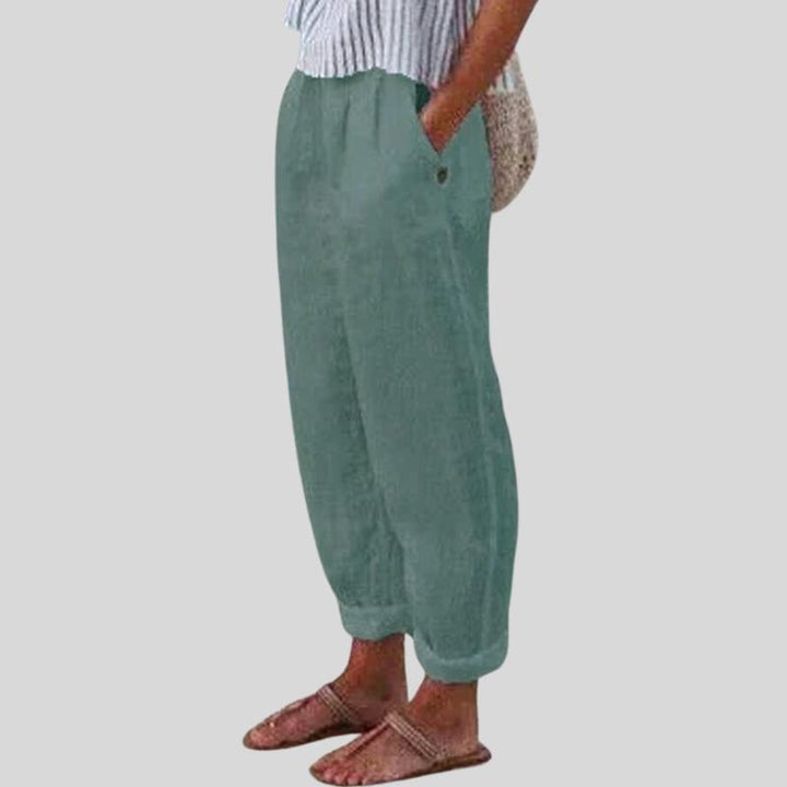 Emma | Pantaloni in lino da donna con orlo ripiegato