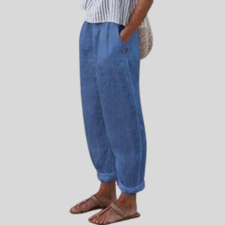 Emma | Pantaloni in lino da donna con orlo ripiegato