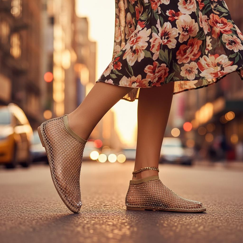 Dakota | Ballerine color notte con strass