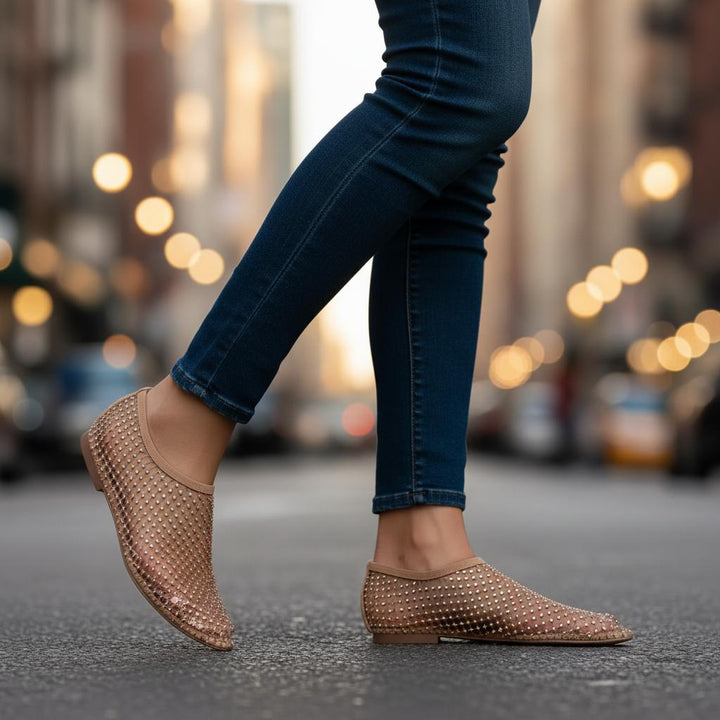 Dakota | Ballerine color notte con strass