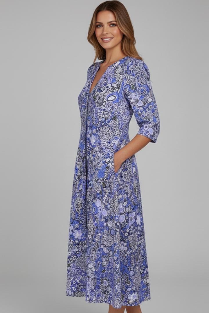 Keely | Robe midi à manches trois quarts pour femme