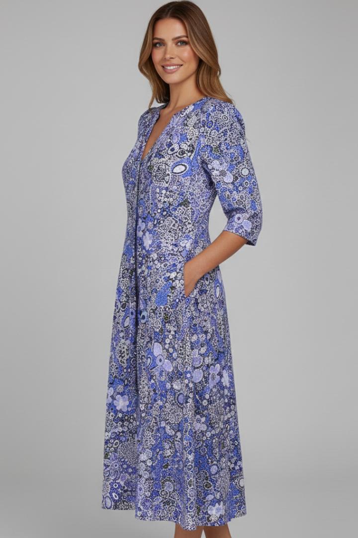 Keely | Robe midi à manches trois quarts pour femme