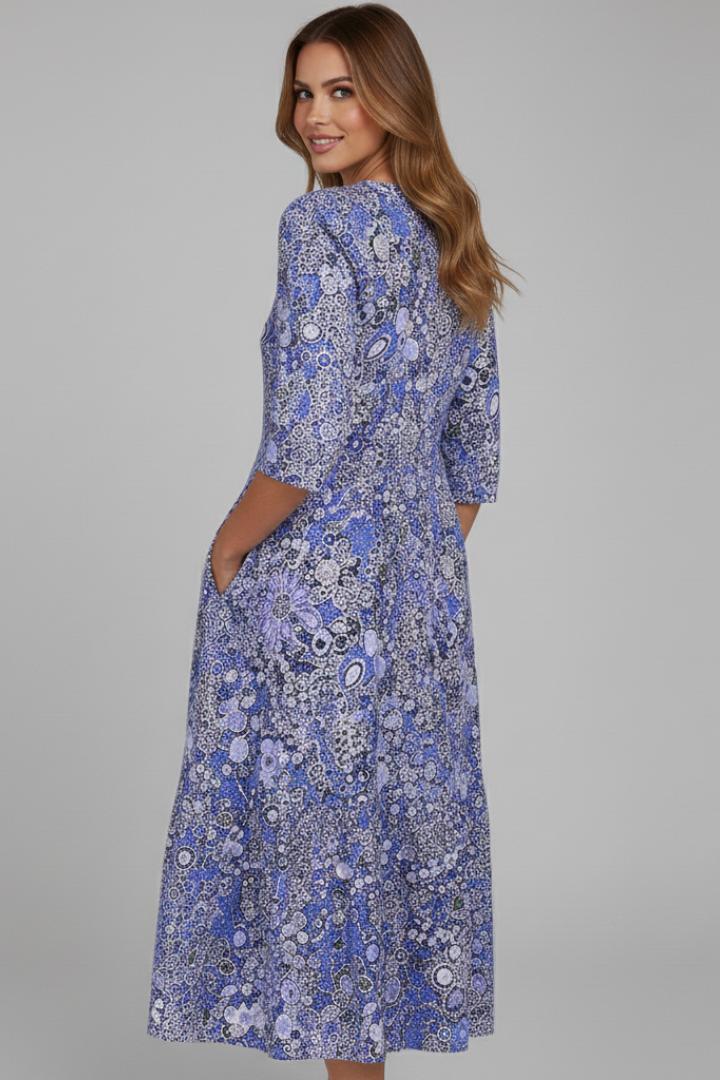 Keely | Robe midi à manches trois quarts pour femme