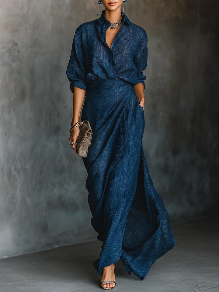 Ines | Completo elegante con camicia e gonna lunga