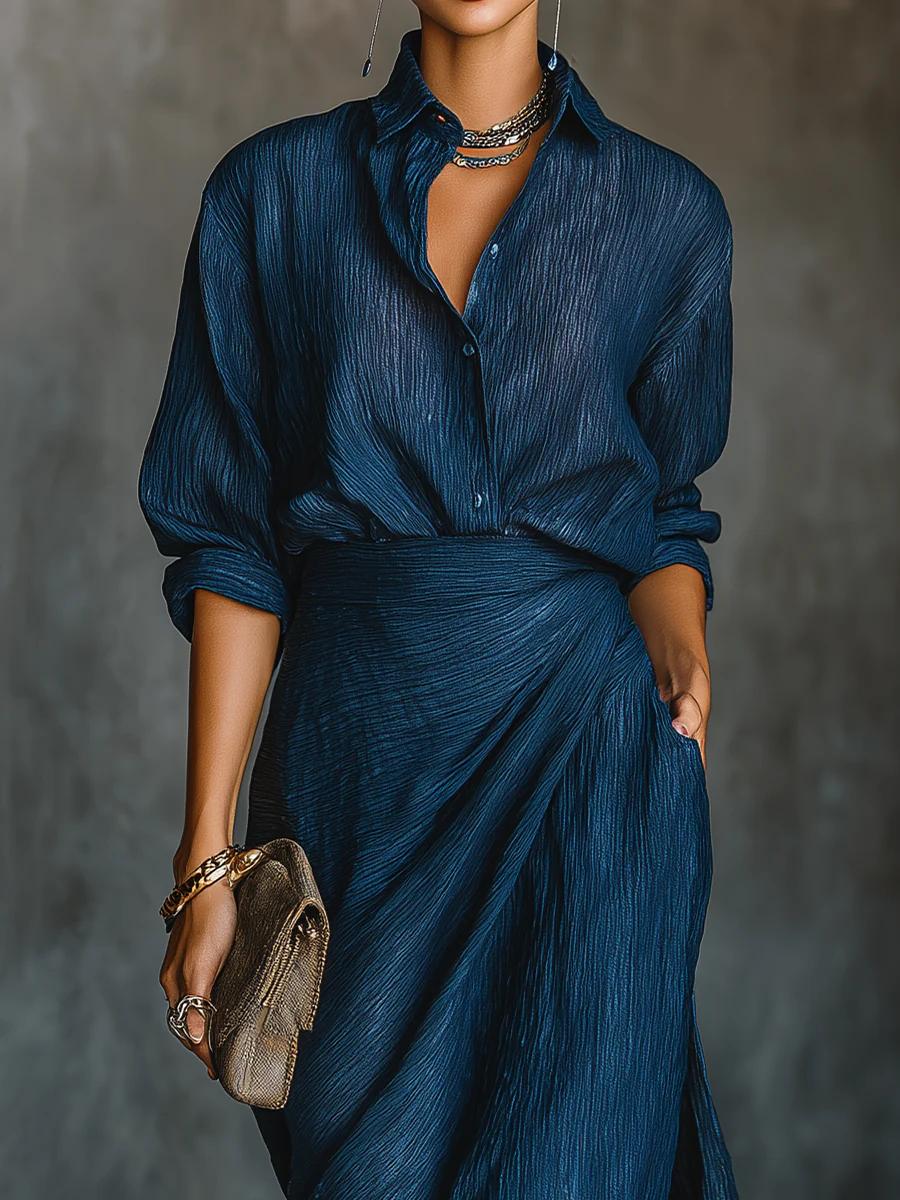 Ines | Completo elegante con camicia e gonna lunga