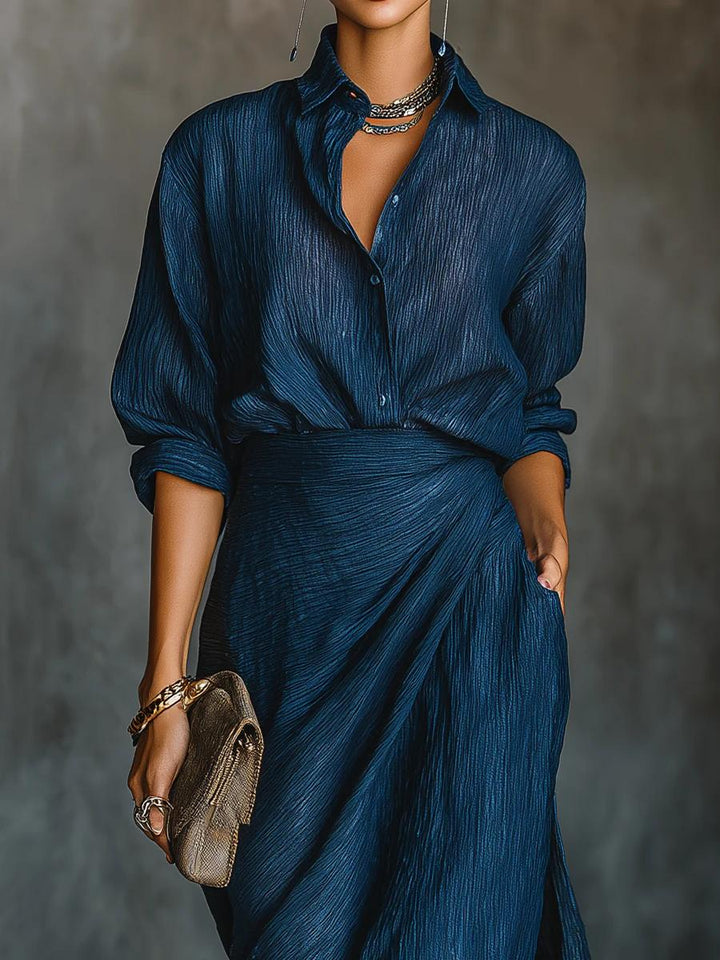 Ines | Completo elegante con camicia e gonna lunga