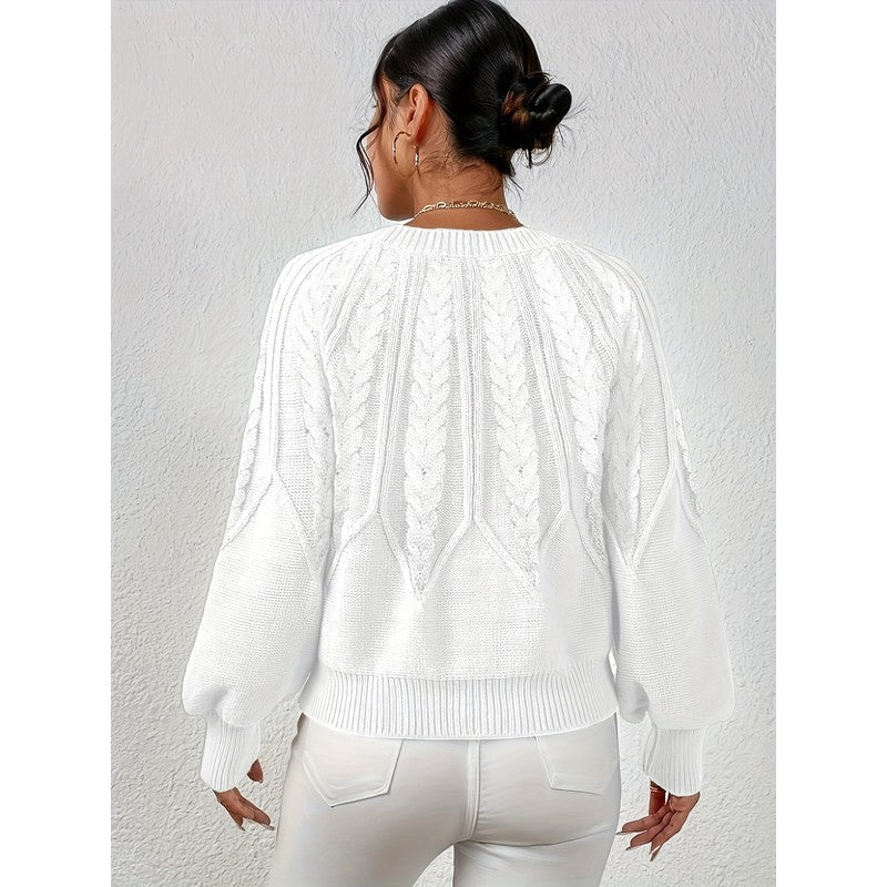 Women's Sweater | Relaxed Cable-Knit Pullover