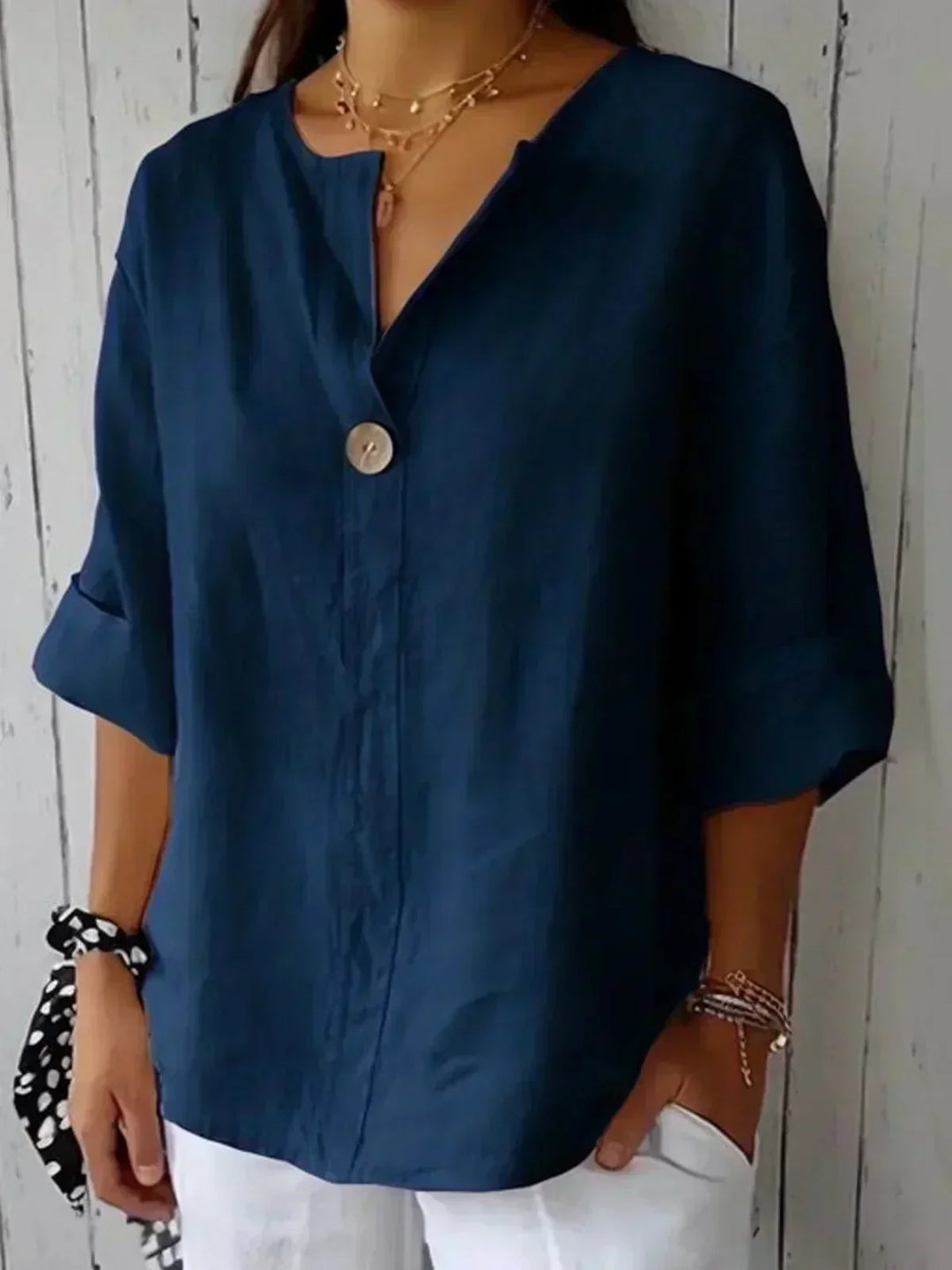 Eliana | Blouse en lin à col en V