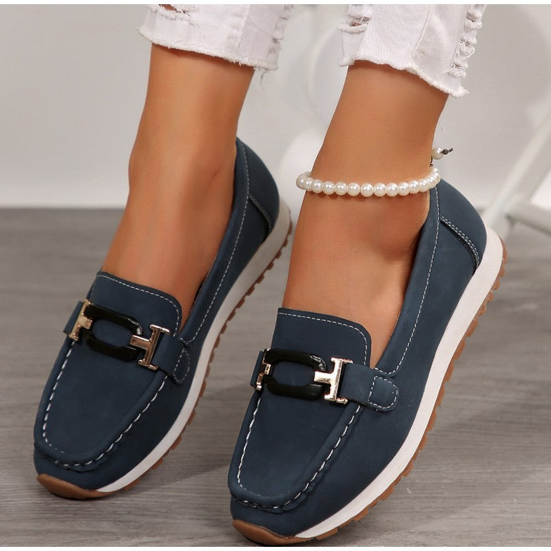 Dahlia | Chain Trim Wedge Loafers