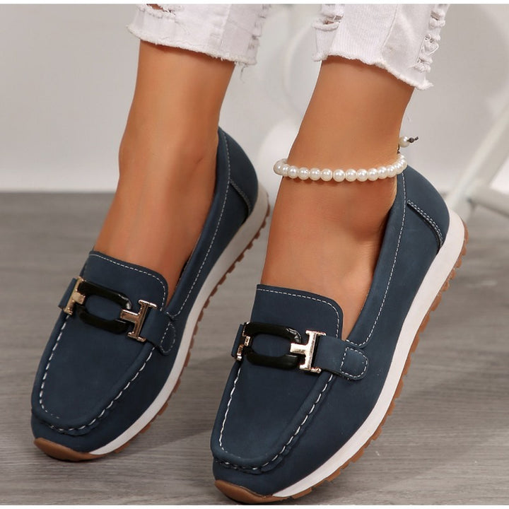 Dahlia | Chain Trim Wedge Loafers