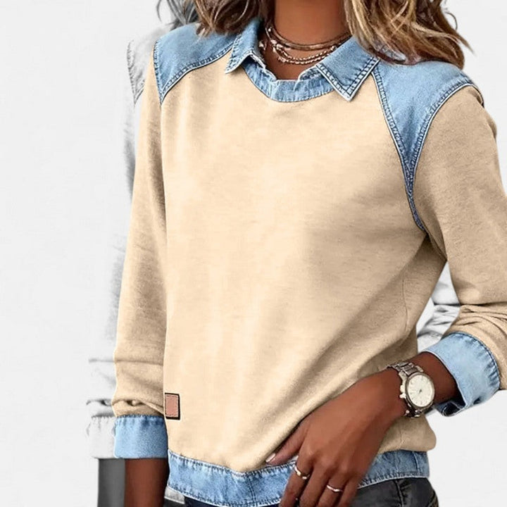 Zailah | Two-Tone Panel Sweater