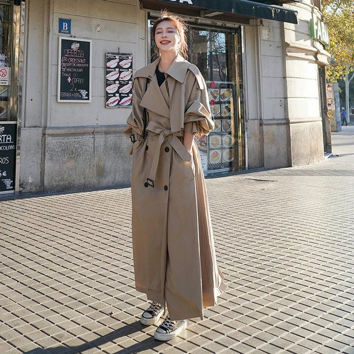 Victoria | Oversized Double-Breasted Long Trench Coat