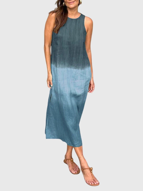 Sienna | Vestido midi sem mangas em degradé
