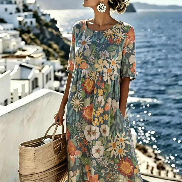 Daisy | Robe midi fleurie à taille empire