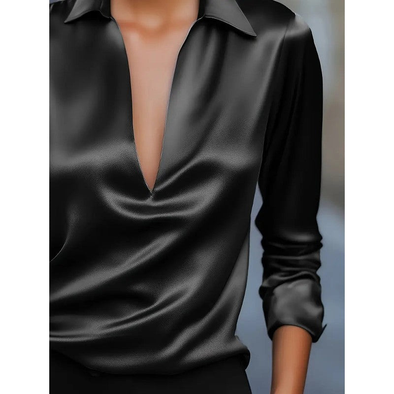 Anna | Soft Structured V-Neck Blouse