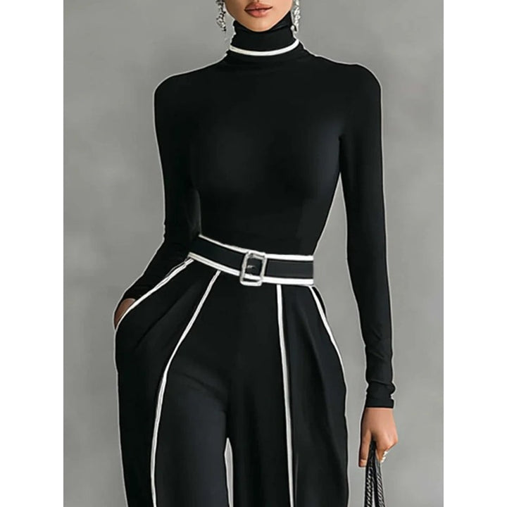 Vera | High-Collar Top and Wide-Leg Pants Set